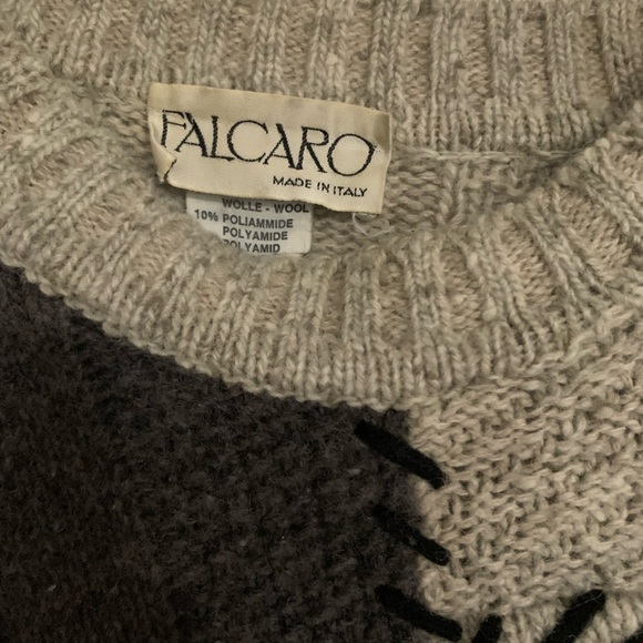 Patchwork wool FALCARO sweater - Picture 2 of 12